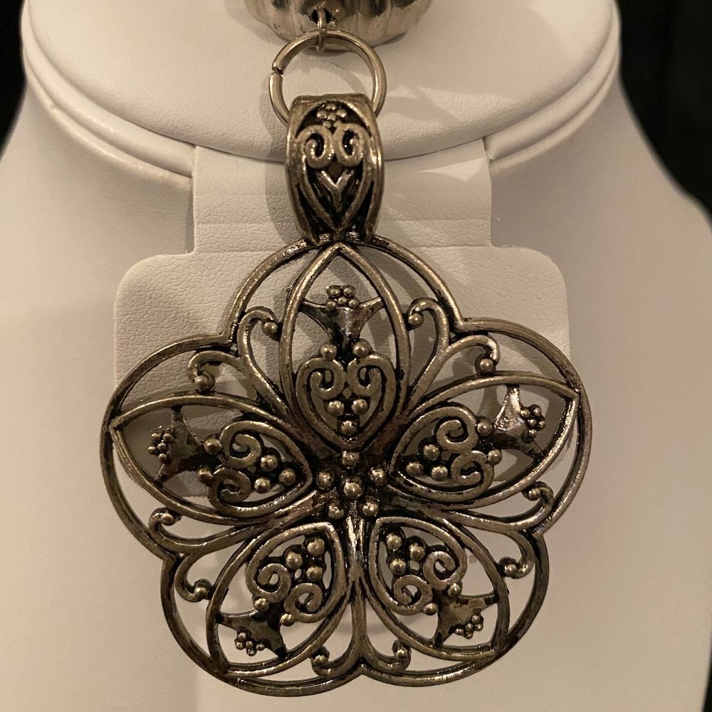 Chico's oversized silver pendant